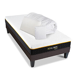 Olympe Literie Pack Olympe Pack Prêt à dormir OLYMPE 90x190 cm | Matelas Mémoire de forme + Sommier + Accessoires