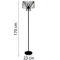 Avis Sampa Helios Lampe sur pied design Glascow 170cm métal noir et doré compatible LED