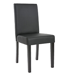 Avis Mendler Lot de 6 chaises de séjour Littau ~ simili-cuir, noir mat, pieds foncés