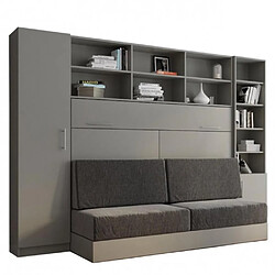 Inside 75 Composition lit escamotable VERTIGO SOFA gris canapé gris L : 311 cm couchage 140*200 cm