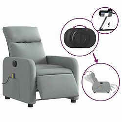 Maison Chic Fauteuil Relax pour salon, Fauteuil de massage inclinable électrique gris clair tissu -GKD82530 pas cher