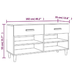 vidaXL Armoire à chaussure Blanc brillant 102x35x55 cm Bois ingénierie pas cher