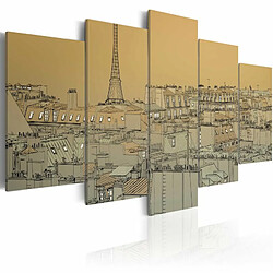 Paris Prix Tableau Imprimé Ce Bon Vieux Paris Vintage 100 x 200 cm