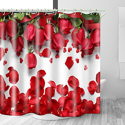 Universal Chic rose imprimé rideau de douche rideau de douche confortable maison à la mode salle de bains rideaux décoratifs salle de bains hôtel (150x180cm)