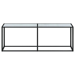 Avis Maison Chic Table console | Meuble d'entrée | Table d'appoint Marbre blanc 220x35x75,5 cm Verre trempé -GKD95095