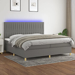 Sommier à lattes,Cadre à lattes de lit et matelas et LED pour Adulte Gris foncé 200x200 cm -MN33459