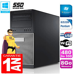 PC Tour DELL 9020 Intel G3220 Ram 8Go Disque 480 Go SSD Graveur DVD Wifi W7 · Occasion 