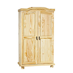 Armoire de angement en pin massif finition naturel - L.104 x H.180 x P.56 cm -PEGANE-