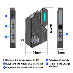 Universal Adaptateur convertisseur clavier et souris pour PS3, PS4, PS5, XBox 360, Xbox ONE, Xbox Series X S, Switch