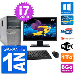 PC Tour Dell 990 Ecran 19" Intel i7-2600 RAM 8Go Disque Dur 1To Windows 10 Wifi · Occasion 