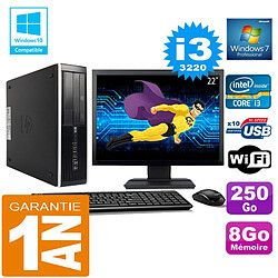 PC HP Compaq 8300 SFF Core I3-3220 Ram 8Go Disque 250 Go Wifi W7 Ecran 22" - Occasion