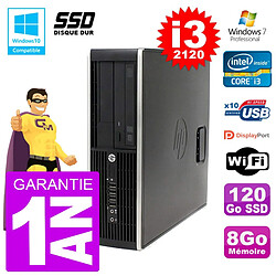 PC HP 6200 SFF Intel i3-2120 RAM 8Go SSD 120Go Graveur DVD Wifi W7 · Occasion 