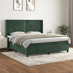 vidaXL Sommier à lattes de lit et matelas Vert foncé 160x200cm Velours 