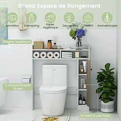 Acheter Helloshop26 Meuble de toilette wc avec 2 compartiments et 1 porte étagères réglables pour salle de bain 88 x 18 x 100 cm blanc 20_0008874