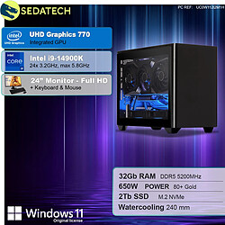 Sedatech Pack Mini-PC Evo • Intel i9-14900K • 32Go DDR5 • 2To SSD M.2 • Windows 11 • Moniteur 24"