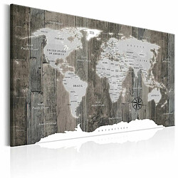 Paris Prix Tableau Imprimé World Map : Wooden World 40 x 60 cm