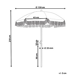 Avis Beliani Parasol de jardin d 150 cm bleu et blanc MONDELLO