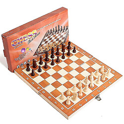 Universal Plaid en bois 30 * 30 cm Carte de pliage en plastique portable avec jeu d'échecs magnétique mini jeu d'échecs Puzzle Playset