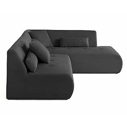 Lisa Design Onyx - canapé modulable d'angle droit - 5 places - en velours côtelé