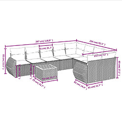 Avis vidaXL Salon de jardin 10 pcs avec coussins noir résine tressée