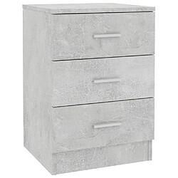 Maison Chic Table de chevet Table de Nuit Meuble de Rangement Gris béton 38 x 35 x 56 cm Aggloméré