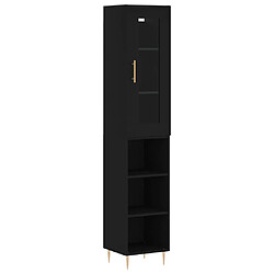 vidaXL Buffet haut Noir 34,5x34x180 cm Bois d'ingénierie