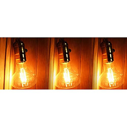 Desineo Pack x 3 ampoules vintage à LED E27 4W style Edison R80