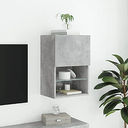 Acheter Maison Chic Meuble TV avec lumières LED, Banc TV pour salon, Meuble de rangement gris béton 40,5x30x60 cm -GKD73731