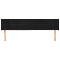 Avis Maison Chic Tête de lit scandinave avec oreilles,meuble de chambre Noir 203x16x78/88 cm Velours -MN31670