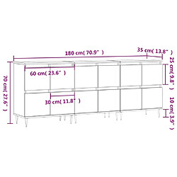 vidaXL Buffets 3 pcs Chêne marron Bois d'ingénierie pas cher