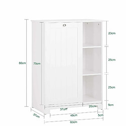 Avis SoBuy BZR105-W Armoire à Linge avec Sac à Linge, Coffre à Linge, Corbeille à Linge, Panier à Linge Amovible, Meuble Bas de Salle de Bain