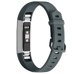 Wewoo Bracelet pour montre connectée Dragonne en silicone de couleur solide FITBIT Alta / HR gris foncé 