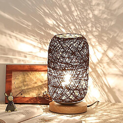 Universal Lampe en bois nordique chambre à coucher lampe de chevet noire(Bois)