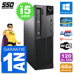 PC Lenovo M91p SFF Intel i5-2400 RAM 4Go SSD 120Go Windows 10 Wifi - Occasion