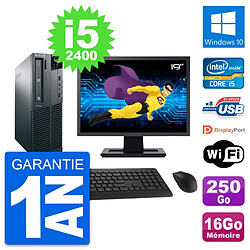 PC Lenovo M82 SFF Ecran 19" Intel i5-2400 RAM 16Go Disque 250Go Windows 10 Wifi 