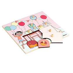 Educo Puzzle en Bois - Puzzle surprise - anniversaire - jeu Montessori 