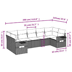 Avis vidaXL Salon de jardin avec coussins 7 pcs marron résine tressée