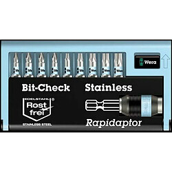 Wera Assortiment d'embouts Bit-Check, acier inoxydable, 10 outils, PH/PZ/TORX® 