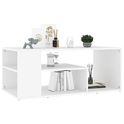 Avis Maison Chic Table basse,Table Console Table d'appoint, Table pour salon Blanc 100x50x40 cm Aggloméré -MN68797