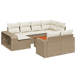 Maison Chic Salon de jardin 11 pcs avec coussins, Ensemble Tables et chaises d'extérieur beige résine tressée -GKD767376