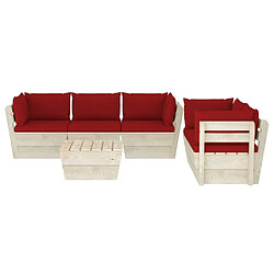 Avis Maison Chic Salon de jardin palette 6 pcs avec coussins - Table et chaises d'extérieur - Mobilier/Meubles de jardin Moderne épicéa imprégné -MN20877