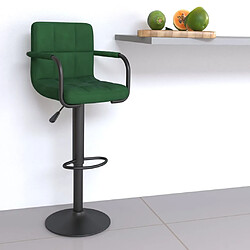 vidaXL Tabouret de bar Vert foncé Velours