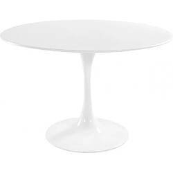 ICONIK INTERIOR Table ronde Tulipan fibre de verre - 120 cm Blanc