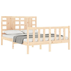 Acheter Maison Chic Cadre/structure de lit avec tête de lit pour adulte - Lit Moderne Chambre 120x200 cm bois massif -MN56434