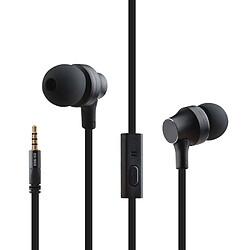 Wewoo Ecouteur Kit Mains libre noir pour iPhone, iPad, Galaxy, Huawei, Xiaomi, LG, HTC et autres smartphones TPE intra-auriculaires écouteurs avec microphone,