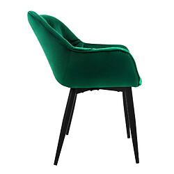 Avis Chaise de salle à manger, lot de 2, vert foncé, revêtement velours, pieds métalliques, matériel de montage inclus ML-Design