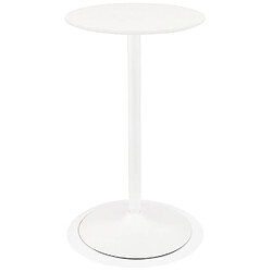 Alterego Table haute ronde 'IDALGO' en bois et métal blanc - Ø 60 cm IDALGO