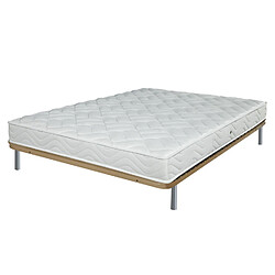 Ebac Matelas et sommier 160x200 Mousse - Morgan - Soutien ferme - Fabriqué en France Ensemble Morgan 160x200. ATTENTION : Veuillez vérifier que cette dimension passe dans les escaliers, couloirs et portes. Sommier : Cadre métal cintré en tube 30 x 30 x 2 mm, lattes en contreplaqué largeur 50 mm épaisseur 8 mm, embouts polypropylène, 4 pie