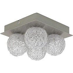 Plafond PARM 4xG4 12V L.20xL.20xH.11cm Nickel