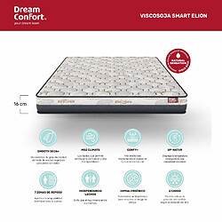 Matelas HR Viscosoja Smart Elion 80x180 16 cm Double Face Indépendance des Lits Fermeté Haute Dream Confort pas cher